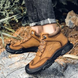 Retro work clothing British style boots for men