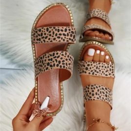 Fashion Leopard Print Women’s Flats Sandals