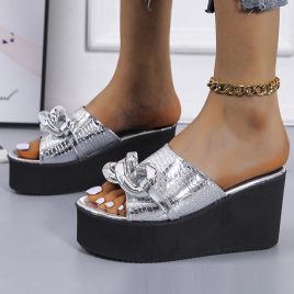 Fashion Chain Patch Wedges For Women