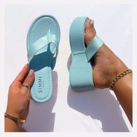 PU Solid Color High-Heel Wedge For Women