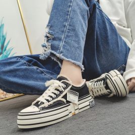 Thick crust couples shoes heighten beggar canvas shoes for women