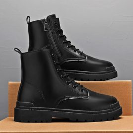 All-match black boots high-heeled autumn martin boots
