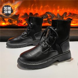 Winter black boots British style martin boots for men