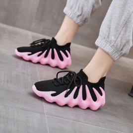 Sports Lace Up Contrast Color Unisex Sneakers