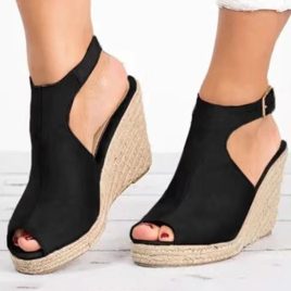 Summer Vintage Peep Toe Women Wedge Shoes