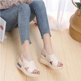 Korean Casual Round Toe Women’s Wedge Shoes