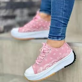 Casual Printing Chunky Canvas Shoes
