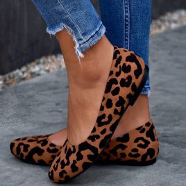 Fashion Round Toe Leopard Print Women’s Shoes