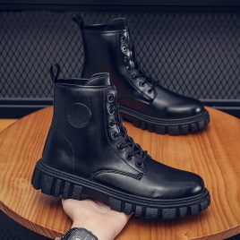 Fashion black martin boots waterproof boots for men