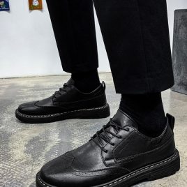 Casual fashion leather shoes British style autumn shoes for men